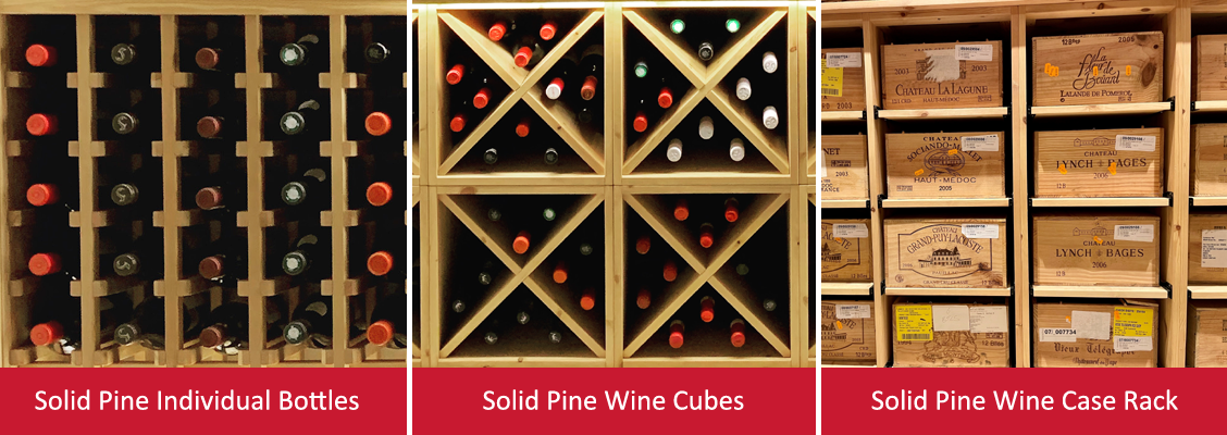 Solid Pine Wine Racking Options